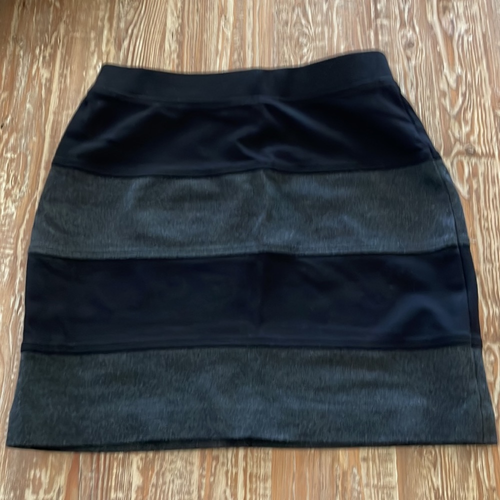 Black and grey skirt ponte knit. Dress up or down